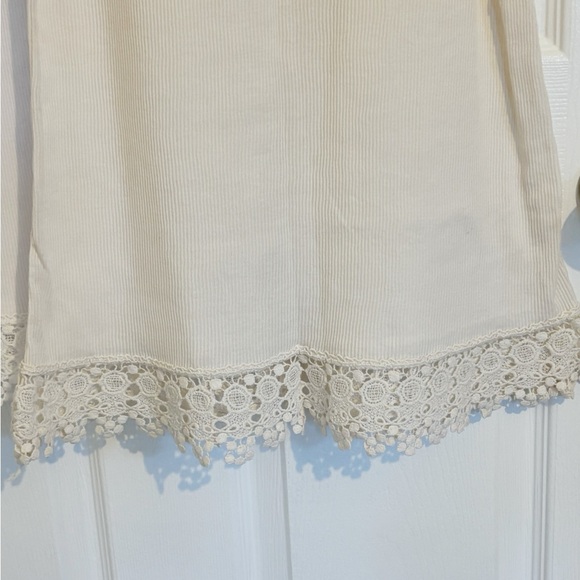 No Boundaries Lace Trim Tank Tops - White and Cream - Picture 6 of 11